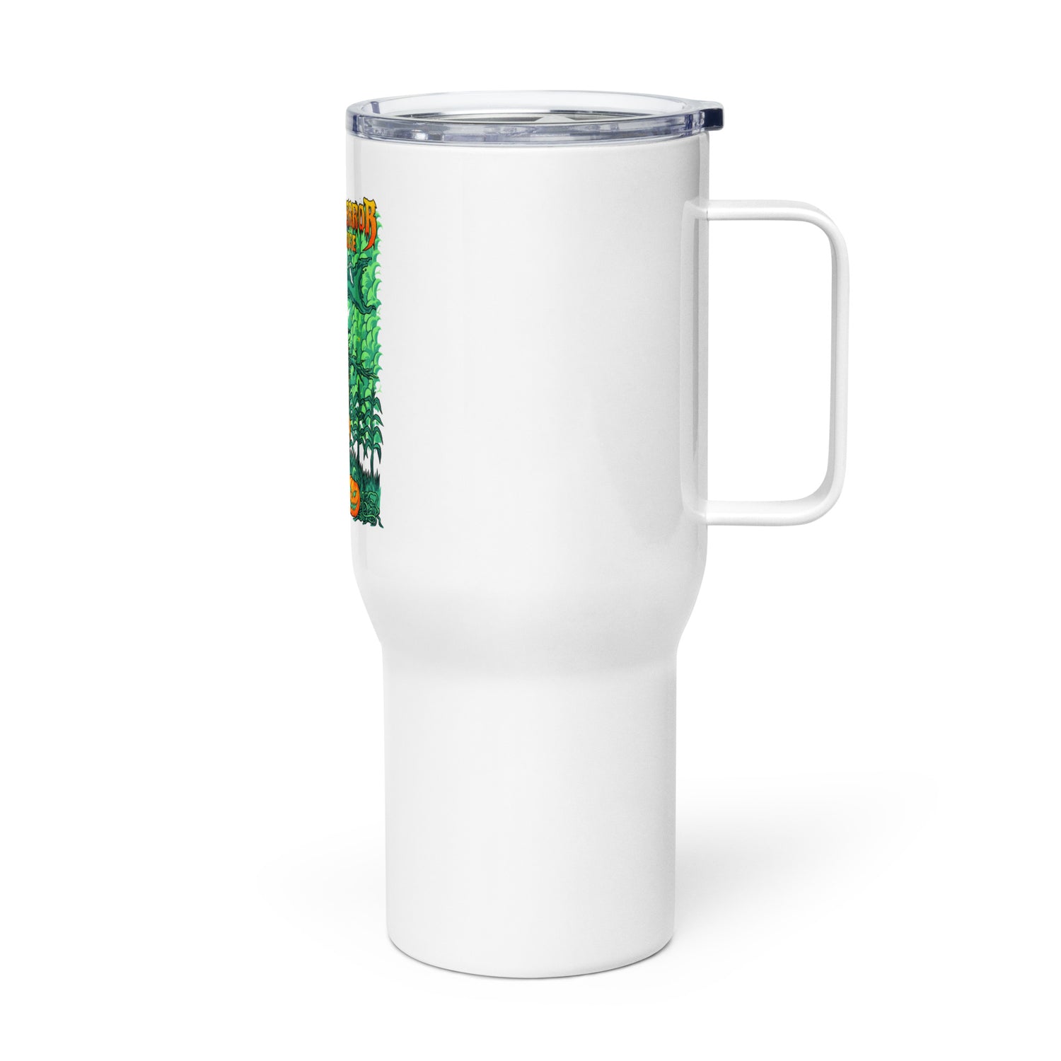 Travel mug with a handle