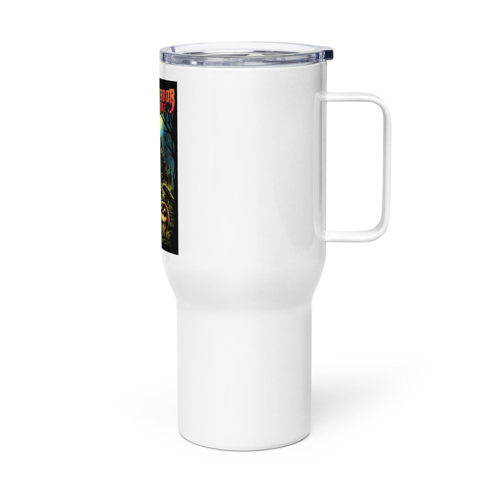 Travel mug with a handle