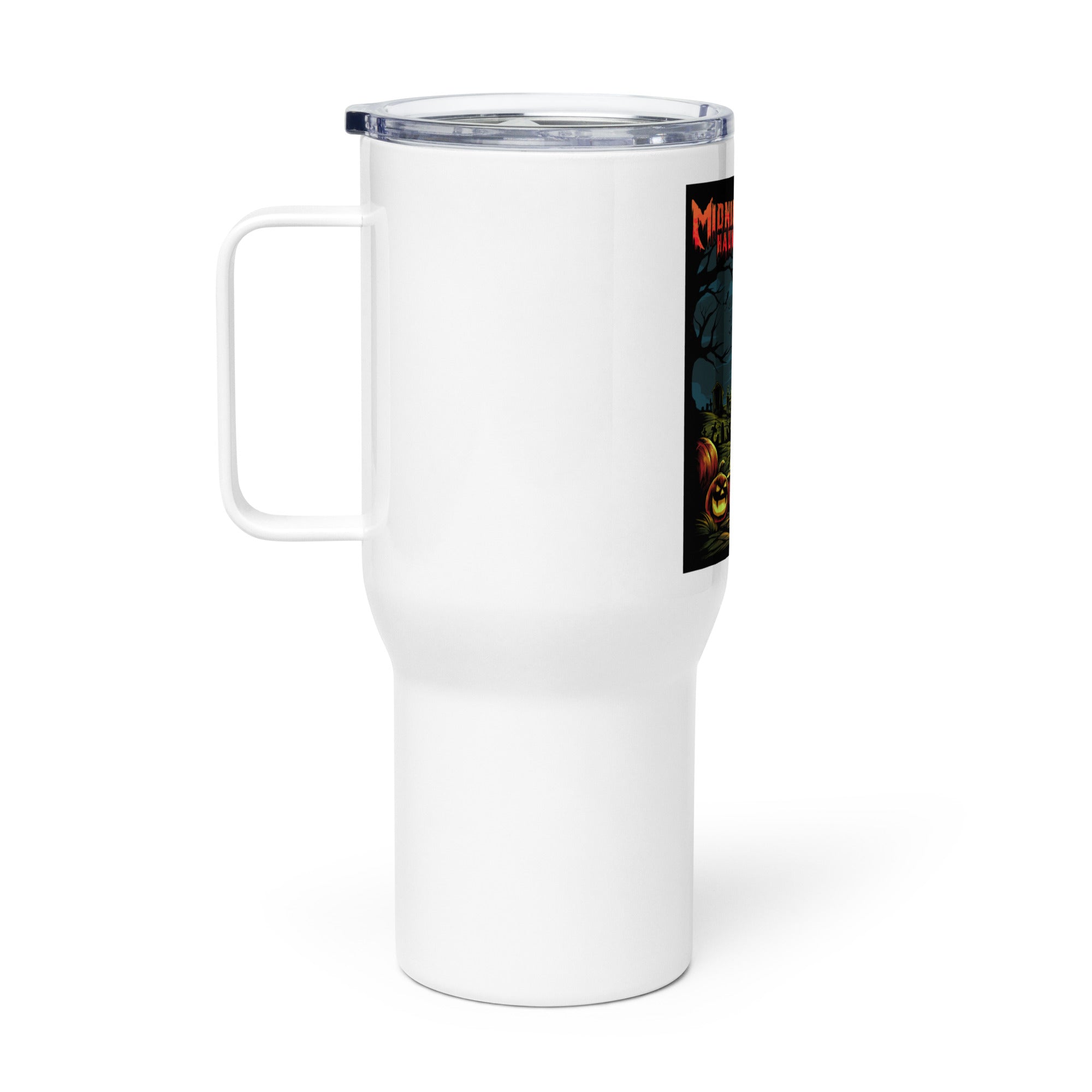 Travel mug with a handle