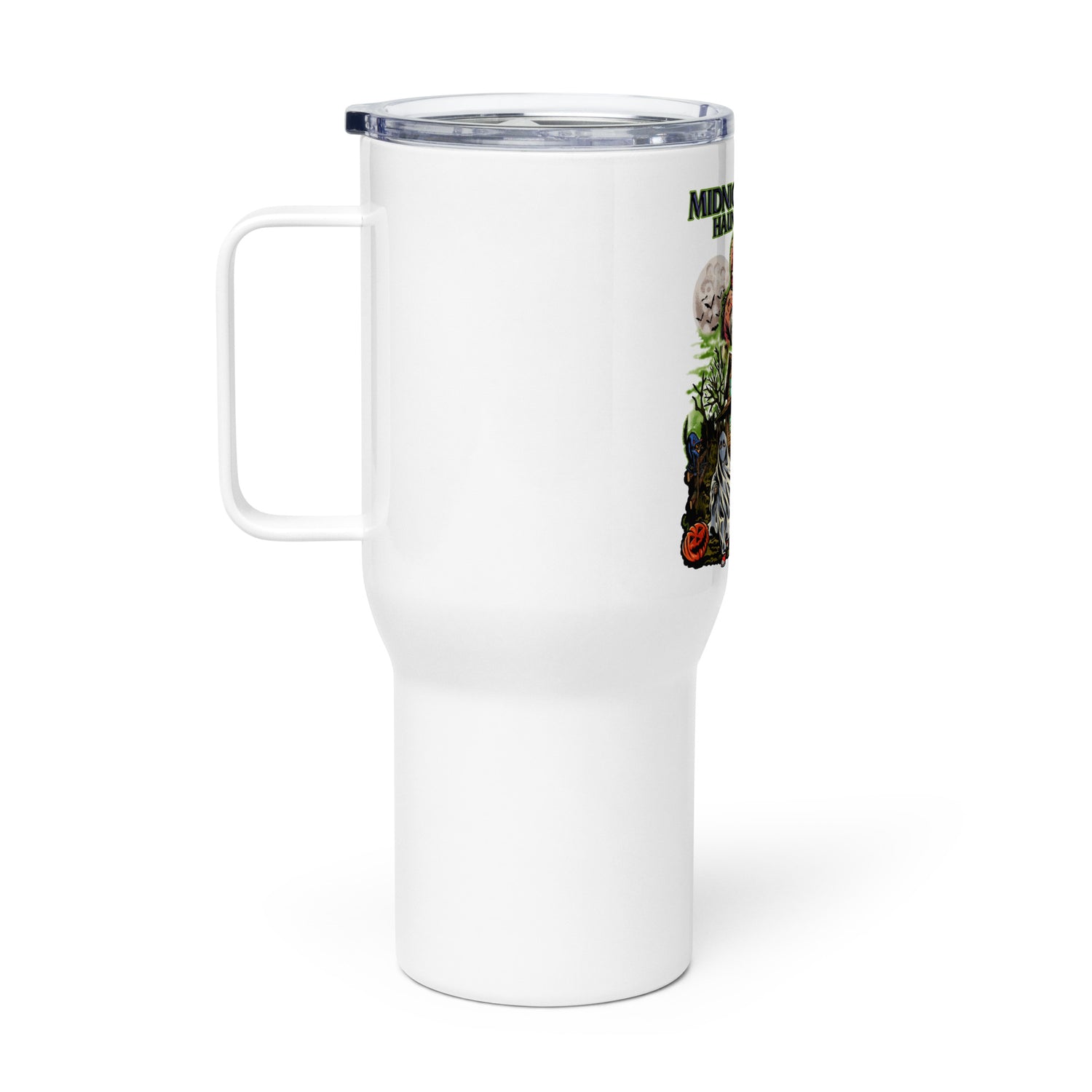 Travel mug with a handle